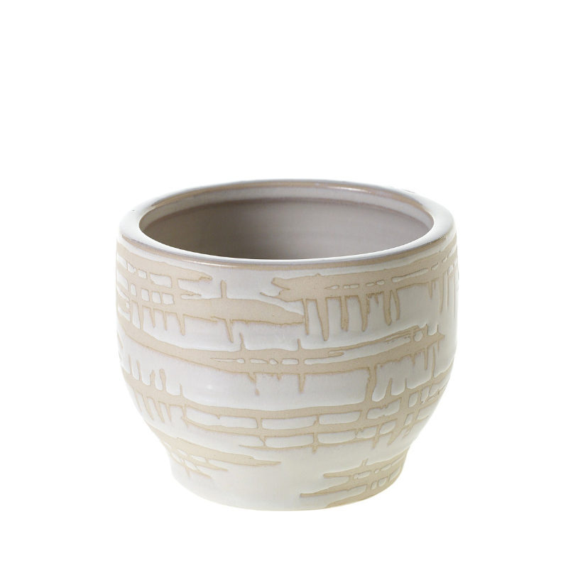 Sandstone Etched Ceramic Planter