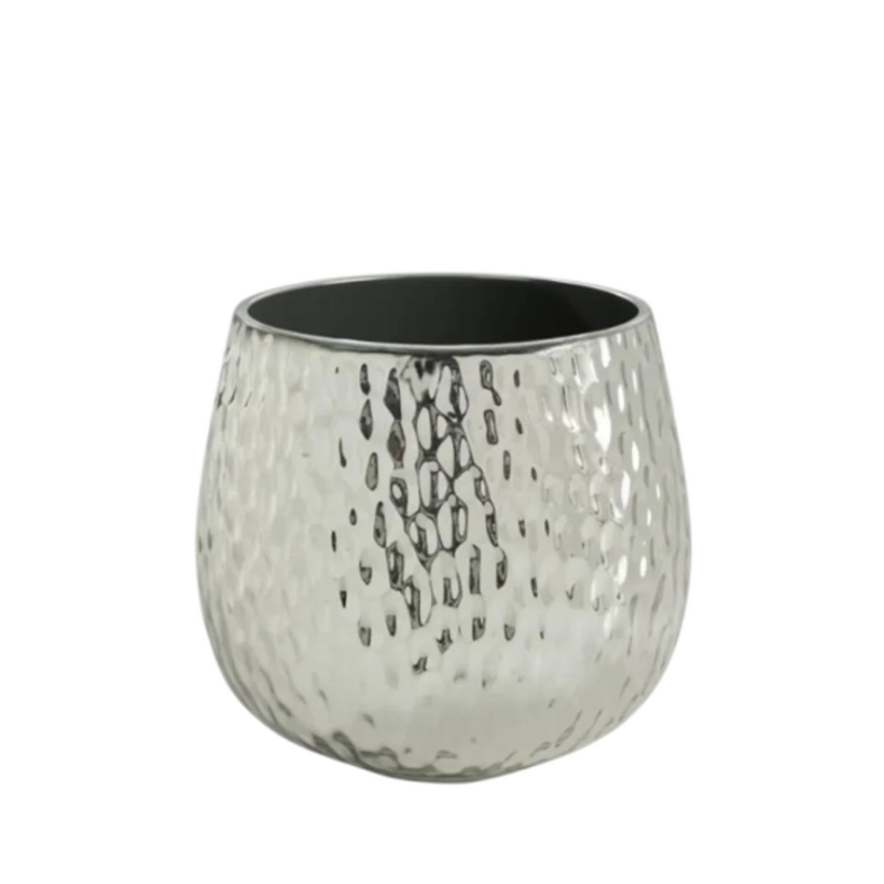Ceramic Hammered Chrome Pot