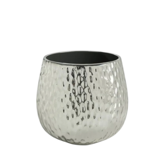 Ceramic Hammered Chrome Pot